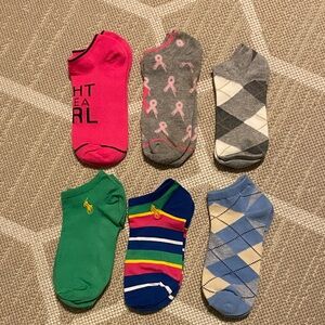 6 Pair Polo Ankle  Socks